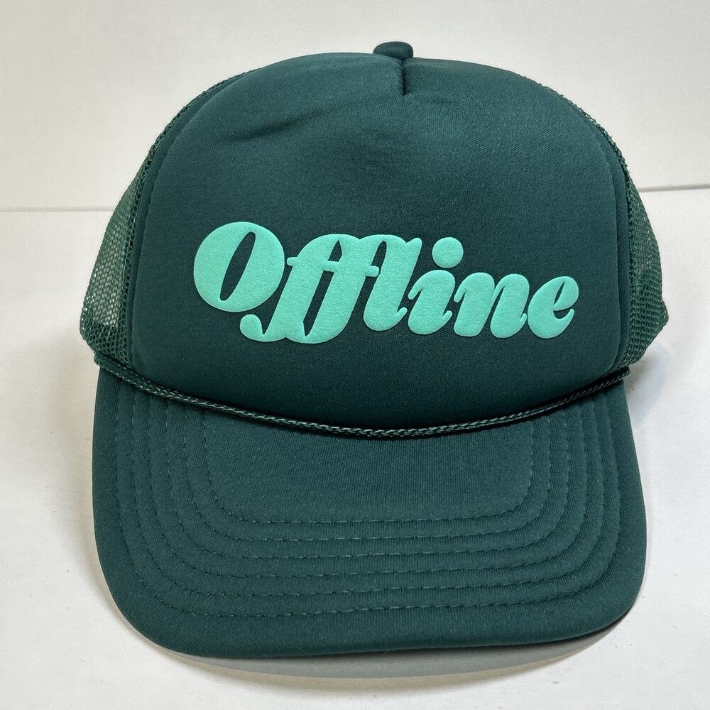 Offline Trucker Hat Cap Snap Back Mesh Back Y2K Style Net Hat